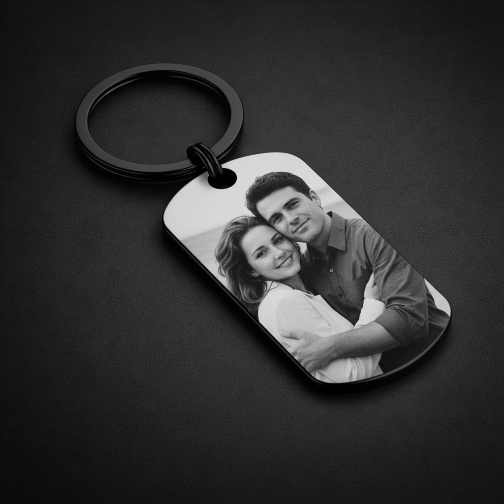 Personalisierter Schlüsselanhänger Schwarz