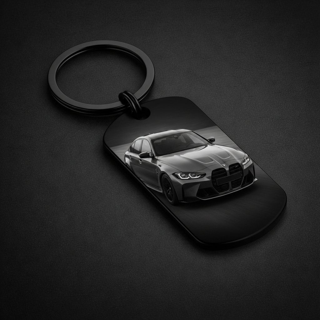 Personalisierter Schlüsselanhänger Schwarz