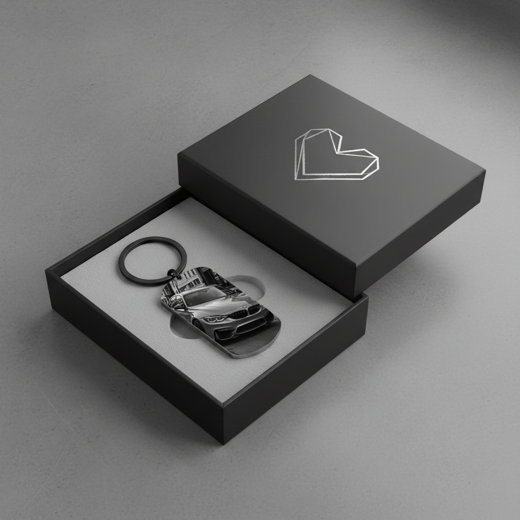 Personalisierter Schlüsselanhänger Schwarz